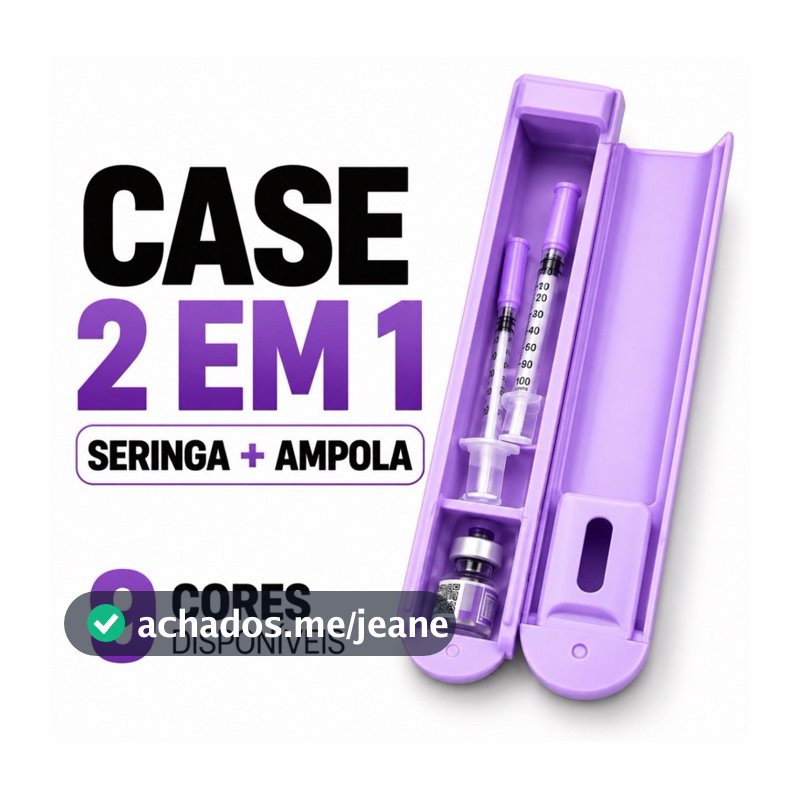 Estojo 2 em 1 Porta Seringa 3ml + Ampola 3ml com Duplo Compartimento