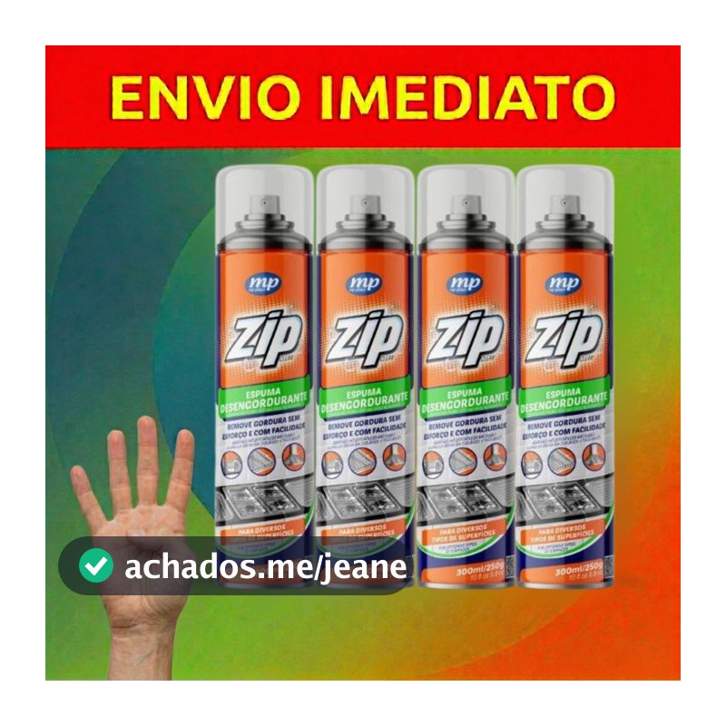 Espuma Desengordurante Limpeza Pesada Para Fornos Fogões e Air Fryer 300ml Zip