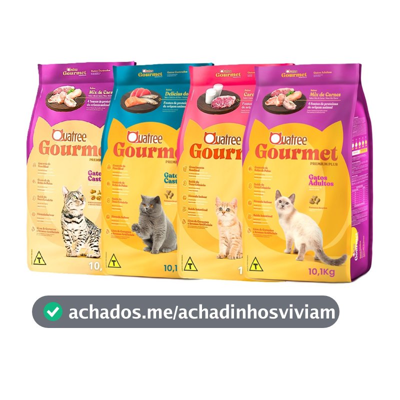 Ração Quatree Gourmet Gatos 10,1Kg