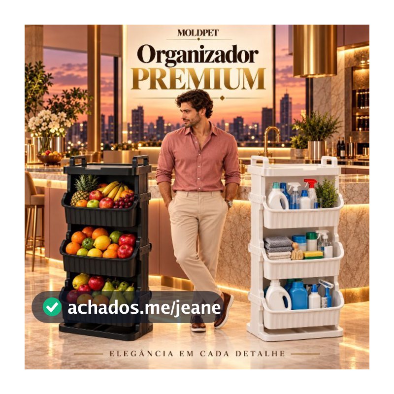 Organizador de Chão Premium Plástico Resistente Para Cozinha Lavanderia e Banheiro Multiuso