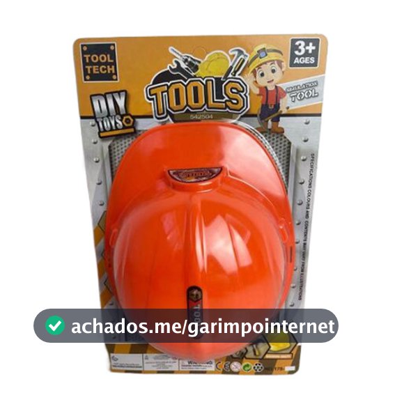 Capacete Infantil De Brinquedo Pedreiro construtor laranja - 1 unidade