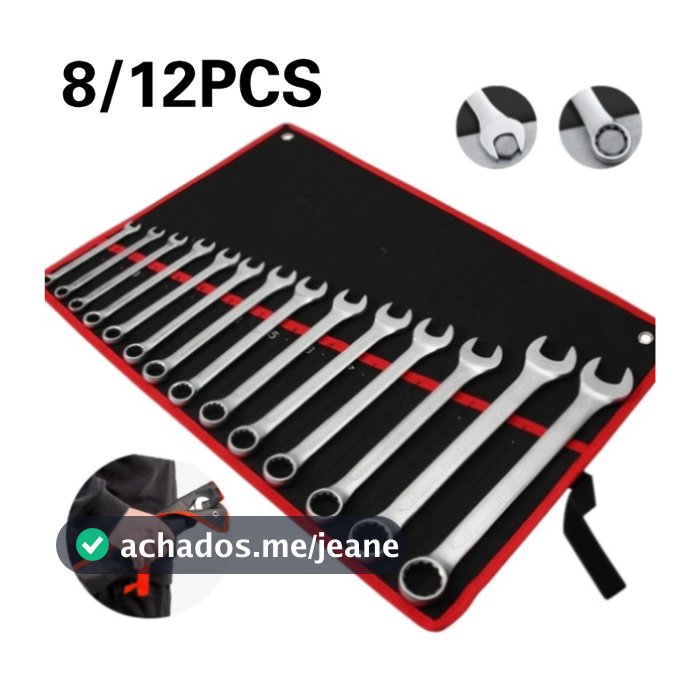 Jogo Chave Combinada Boca Estrela 12 Peças Profissional combinação de aço carbono Chave fixa