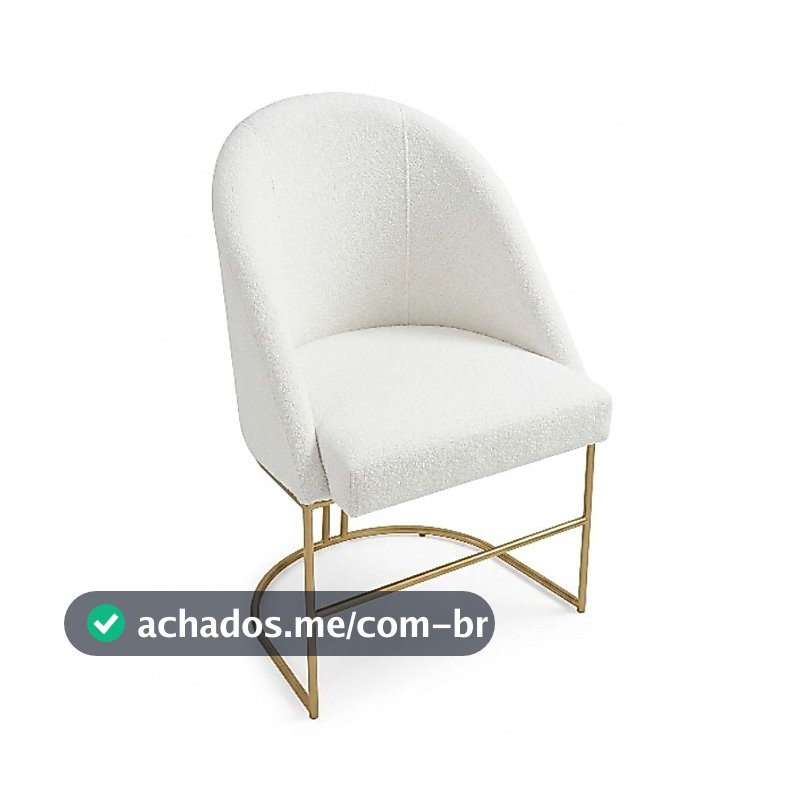 Cadeira Decorativa Lua Base Dourada Jantar Penteadeira Salão Recepção VÁRIAS CORES