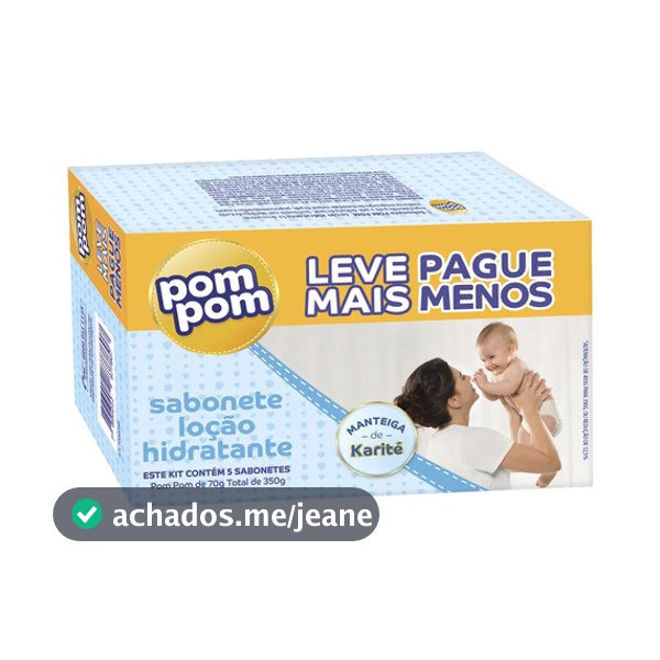 Sabonete Hidratante Pom Pom 70g - Kit Econômico com 5