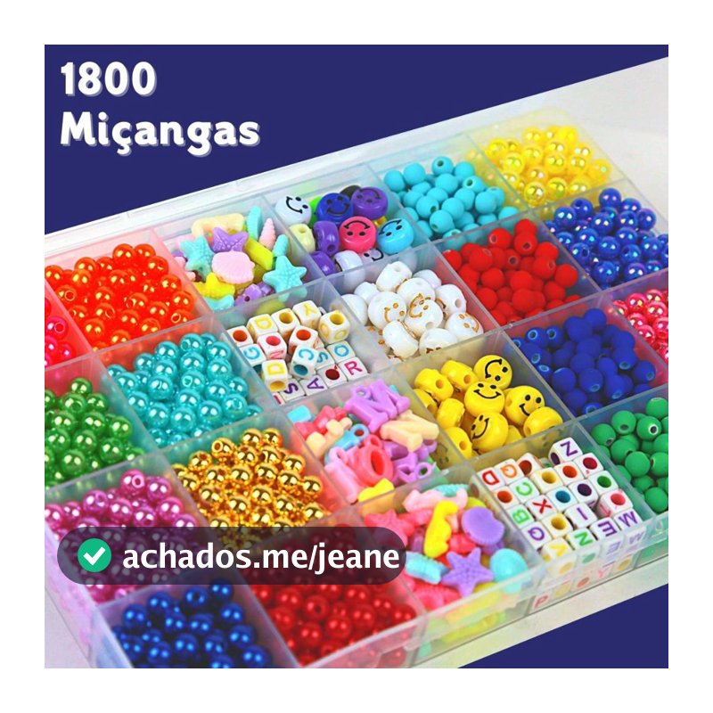 Kit de Miçangas 1800 Peças – Pulseirinhas Infantis Criativas + Fio de Silicone - SHEFA