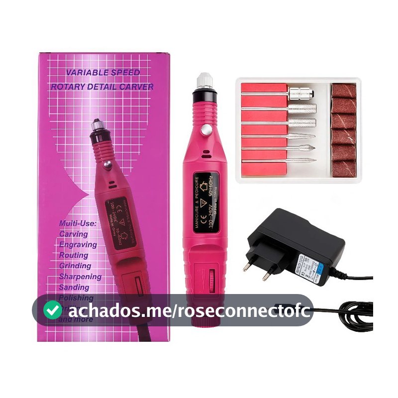Lixa Elétrica Unha Profissional Bloco Motor Bivolt Para Manicure Salão E Uso Doméstico
