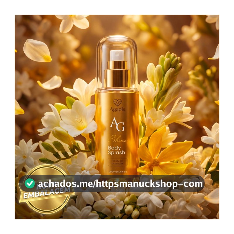Body Splash Feminino Shine Agapis Beauty 200ml Fragrância Sedutora Alta Fixação