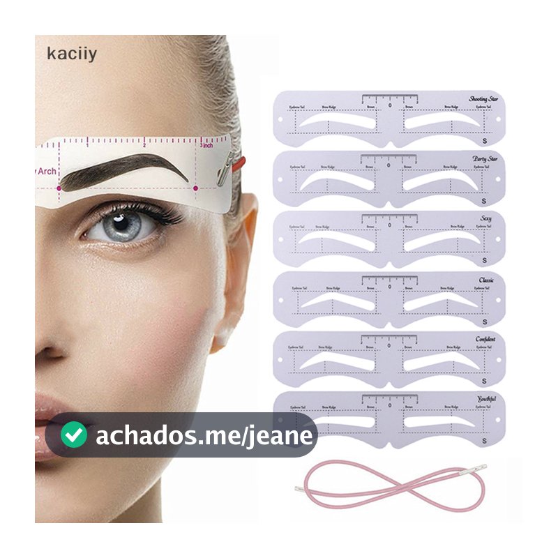 Kaciiiy 6Pcs Guia De Desenho De Sobrancelhas Reutilizável Modelador Cartão