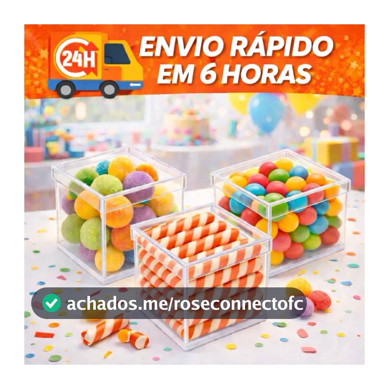 KIT 10/20/30/40/50 Caixinhas Acrílicas 5x5 cm para Aniversário Lembrancinha