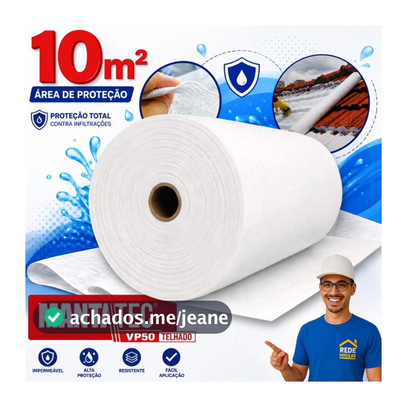 Manta Mantatec / Bidim Para Telhado 10 M 2 Impermeabilizante para Lajes e Telhas