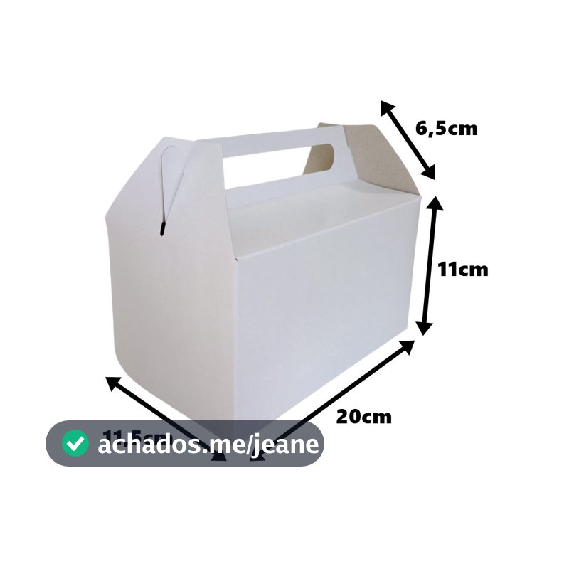20 Caixas Maleta Branca Para Lembrancinha, Delivery, Kit Lanche, Presente, Doces