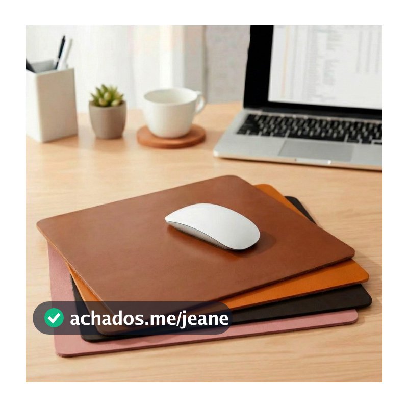 Mouse pad Impermeável Dupla Face Quadrado 20x20 Couro Sintético Resistente Gamer Escritório