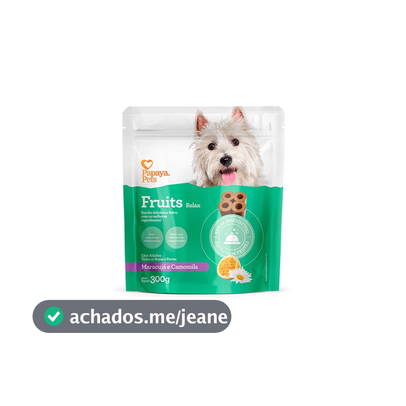 Petisco Papaya Pets Fruits Relax Cão Maracujá/Camomila 300g