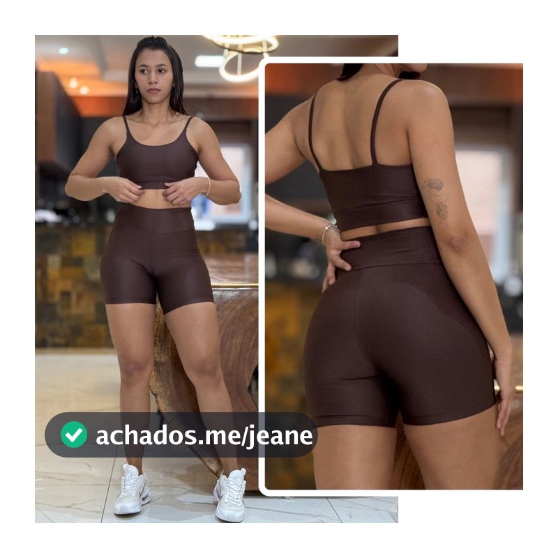 Conjunto de Academia Feminino Short + Top com Zero Transparência e Cintura Alta