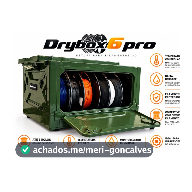 Estufa Secadora Filamentos 3d wi-fi 6 Rolos Drybox 6 pro caixa secadora de filamento para com controle ajustável
