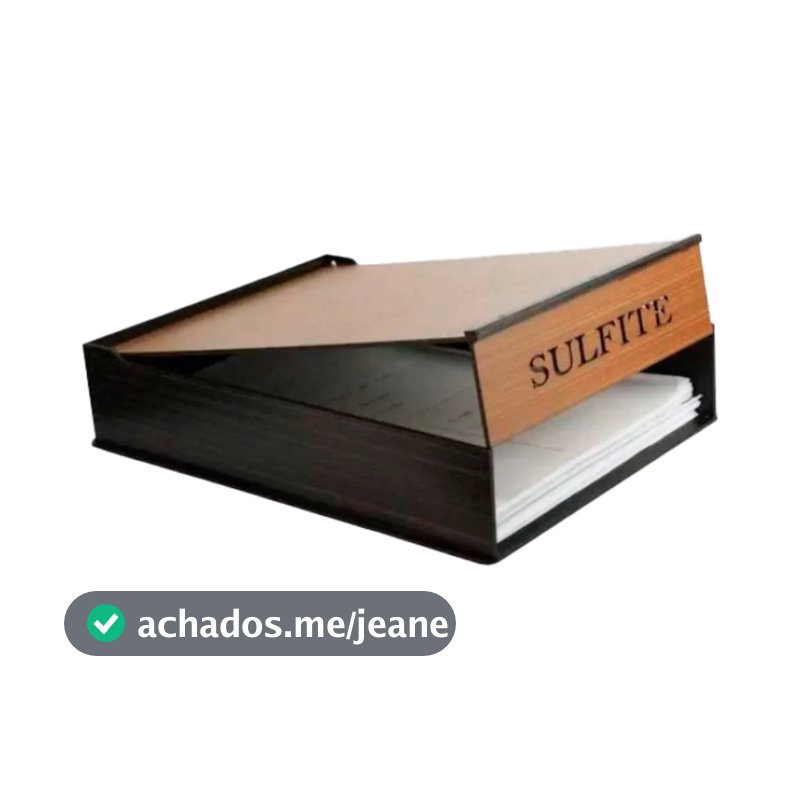 Porta Sulfite Com Tampa Madeira Organizadora De Folhas Mdf