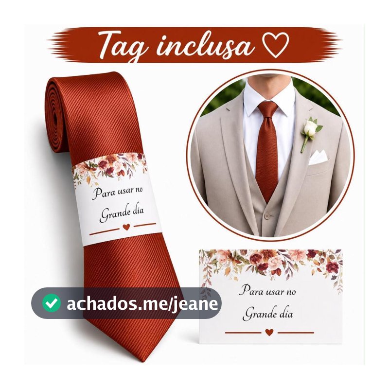 Kit 04 a 17  Gravatas Terracota Para Padrinhos e Casamento