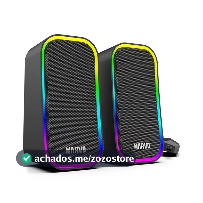 Caixa de Som Marvo SG-285, RGB, 3W RMS, Preta, SG-285-BK