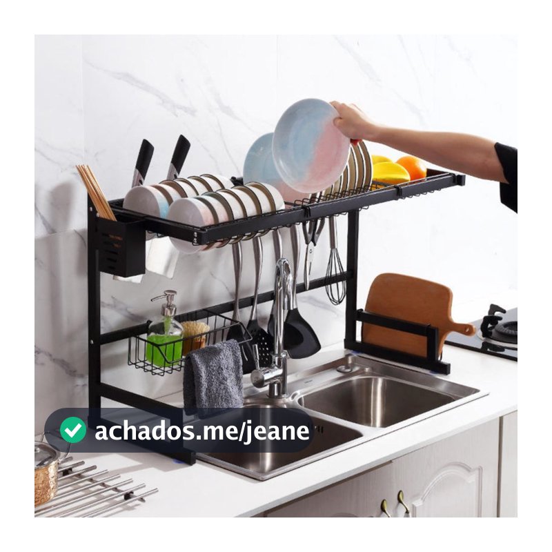 Escorredor de Louça Suspenso de Parede com Porta Talheres Organizador para Pratos Copos Cozinha Pia