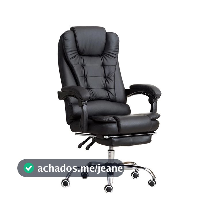 Cadeira de Escritório Presidente Luxo Massagem Base Giratória Apoio para os Pés