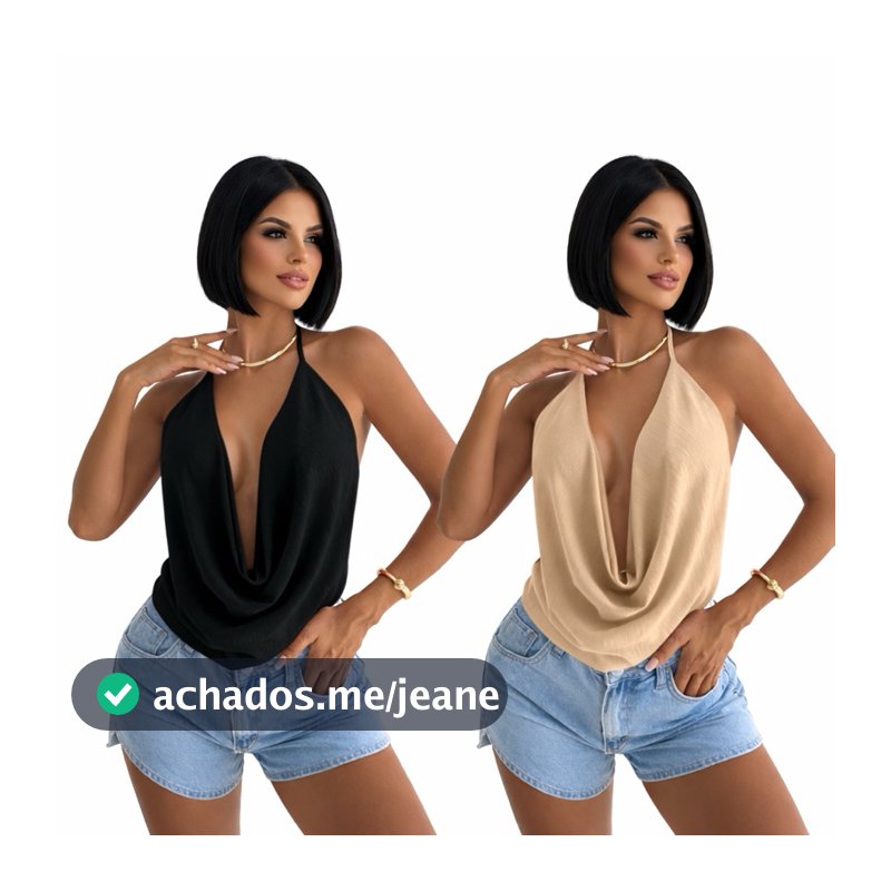 Blusa Cropped Gola Boba Multiformas Amarração Tecido Dunas Fresquinha Estilosa