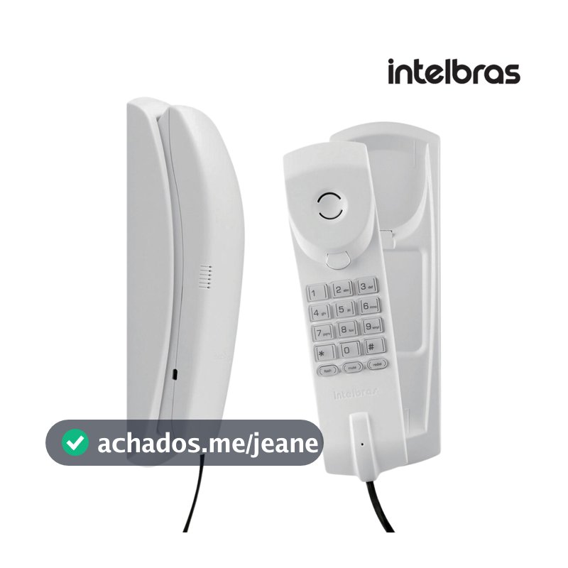 Telefone Gôndola Fixo Cinza Artico Com Fio Intelbras TC20 Parede Mesa Teclado Luminoso Cabo Longo