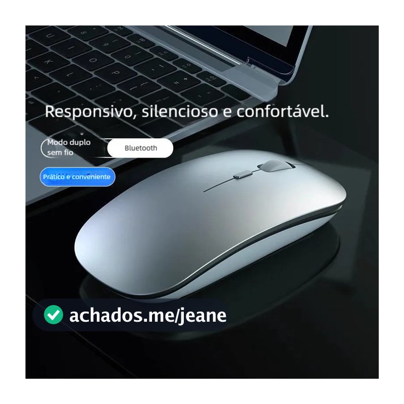 Mouse Recarregável Wireless Home Office - Bateria Interna e LED RGB
