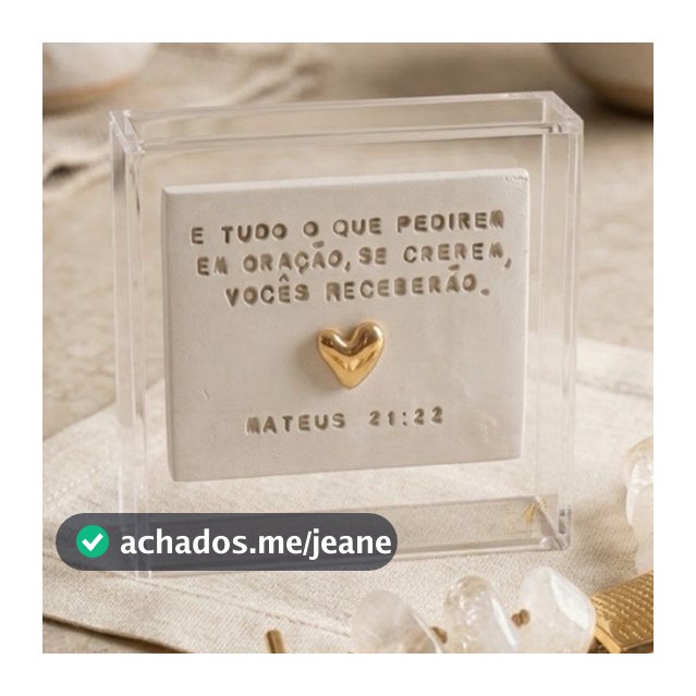 Quadro Caixa De Acrílico Decorativa Com Frase Em Cerâmica 20x10 / 15x15