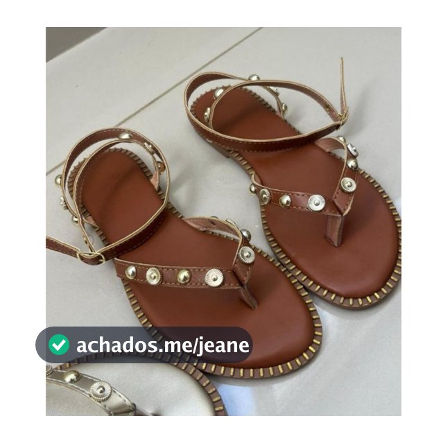 Sandália Rasteirinha Feminina de Dedinho Boho Chic Rivello Asa Delta Com Aplicações | Envio imediato