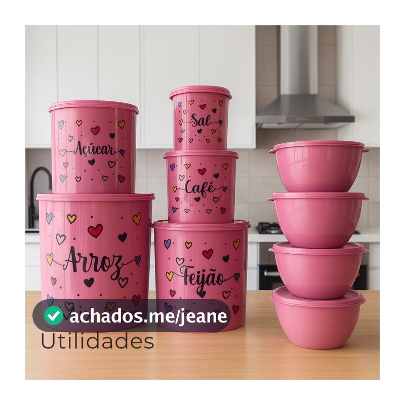 Kit de potes para mantimentos 5 Peças + 4 potes redondos herméticos para cozinha
