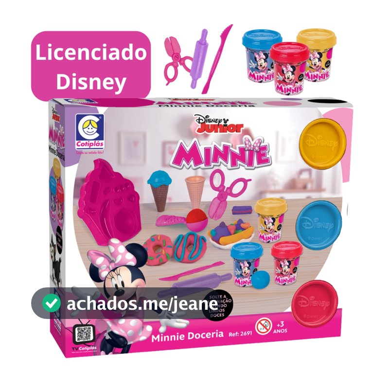 Kit Massinha de Modelar Doceria da Minnie com Acessórios Licenciado Disney Brinquedo