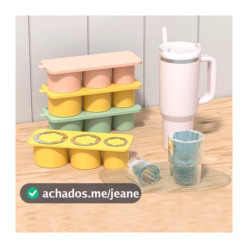 Molde de Gelo em Silicone com 3 Tamanhos - Formato Cilíndrico