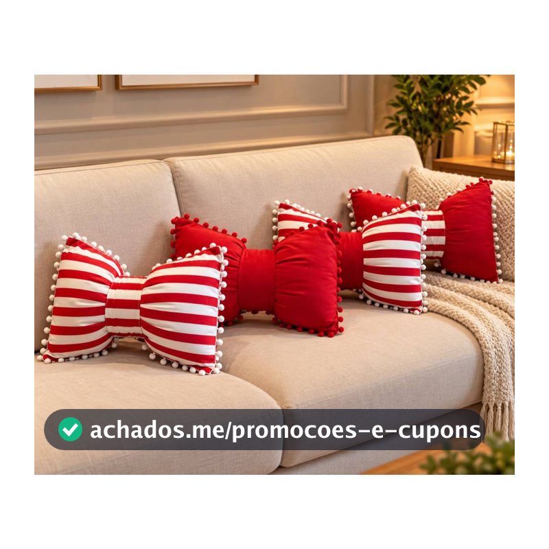 Kit Almofadas Natal Laço Retangular Lindas Para Decoração Natal