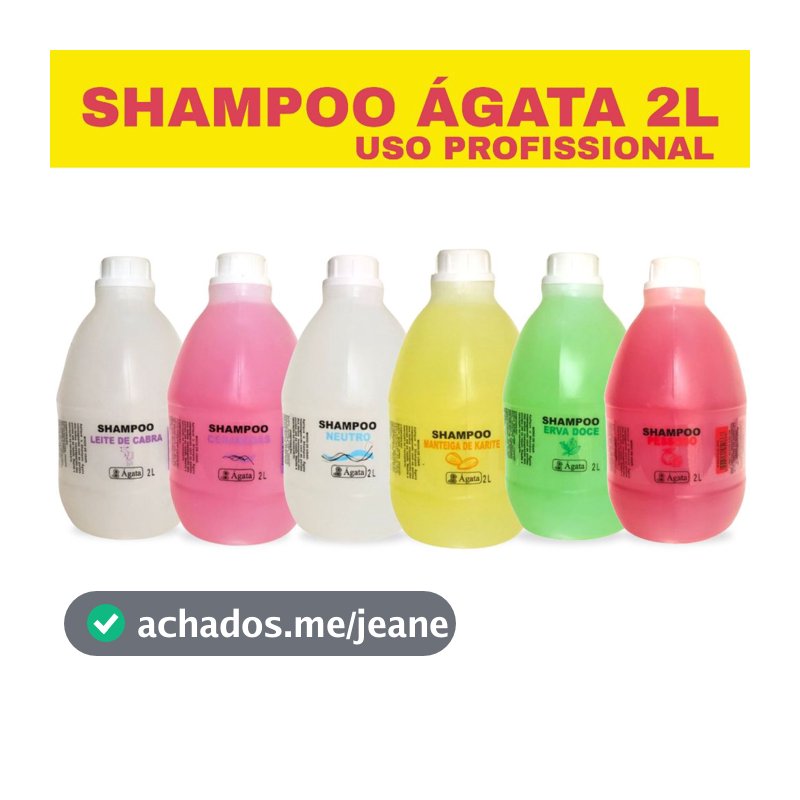 Shampoo Ágata 2L Profissional | Todos os Tipos de Cabelo | Hidratação + Nutrição + Força