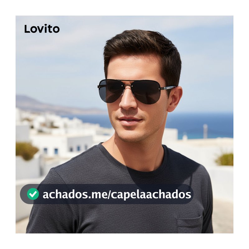 Lovito Óculos De Sol Simples Básico Feminino LFA01008 (Preto)