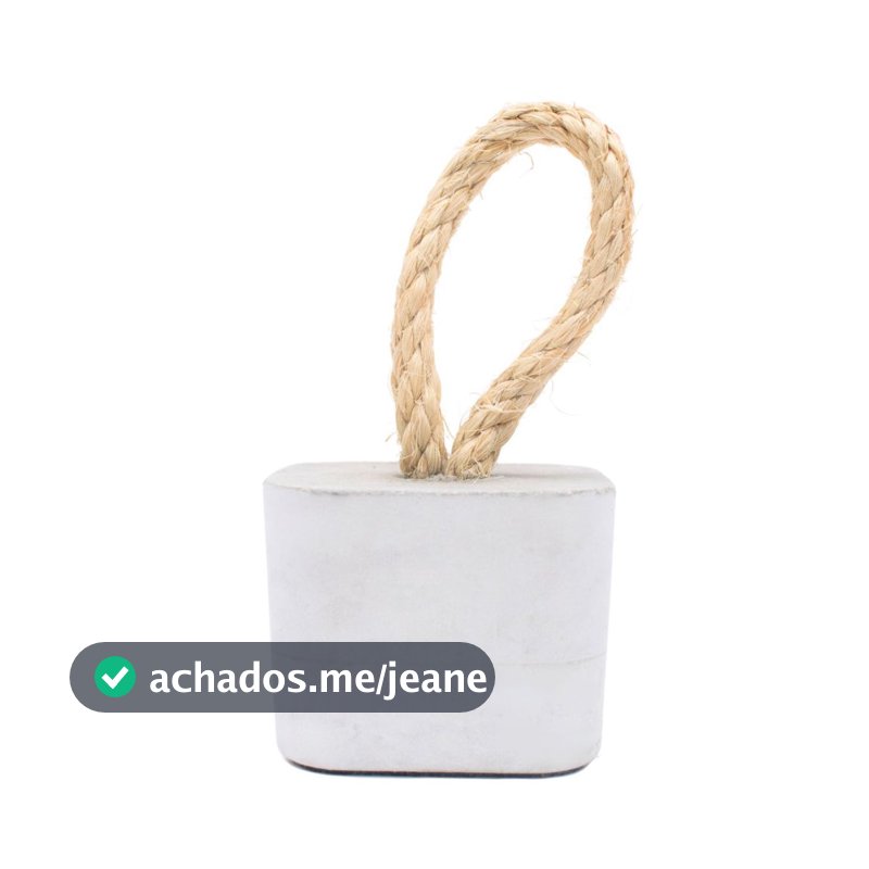 Peso de Porta Decorativo Cubo 1,5Kg Concreto com Base Anti Risco