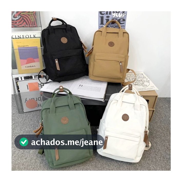 Mochila Escolar Casual de Lona Impermeável — Design Simples, Grande Capacidade e Estilo Versátil