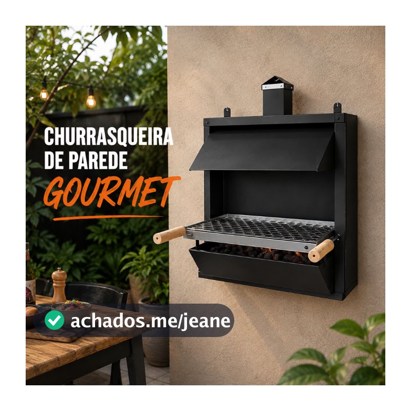 Churrasqueira Suspensa de Parede Premium – Aço Resistente com Grelha Inox -Compacta e  Resistente