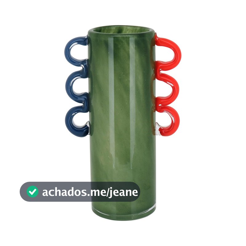 Vaso Decorativo Enfeite Planta Vidro 28x16x16cm Verde Flores Suculenta Sala Jardim Casa Presente