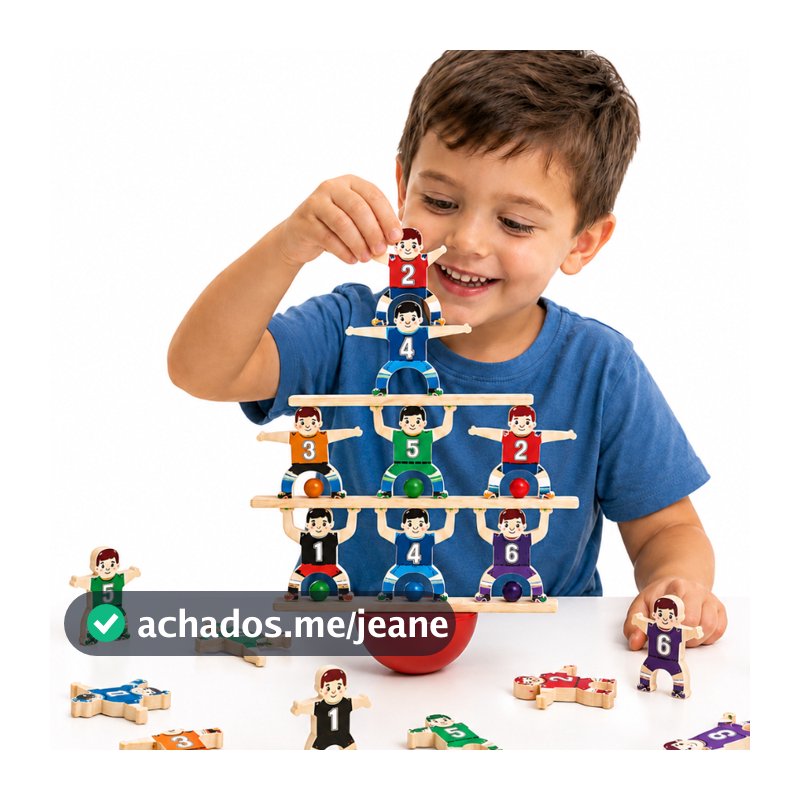 Bonecos Equilibristas Torre Maluca Caiu Perdeu Jogo do Equilíbrio Bonecos de Plástico