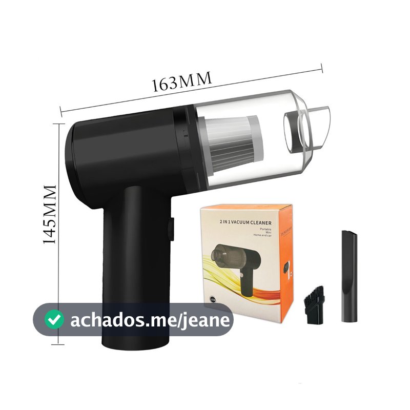 Mini Aspirador De Pó Portátil Recarregável Automotivo Casa Sem Fio Alta Sucção USB Limpeza Veicular Compacto Potente