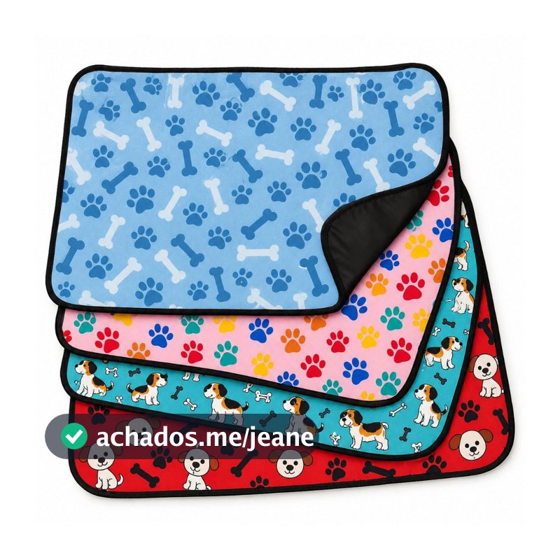 Tapete Higiênico lavável Estampado premium Pet 70x50cm 300 Lavagens - Impermeável Absorvente