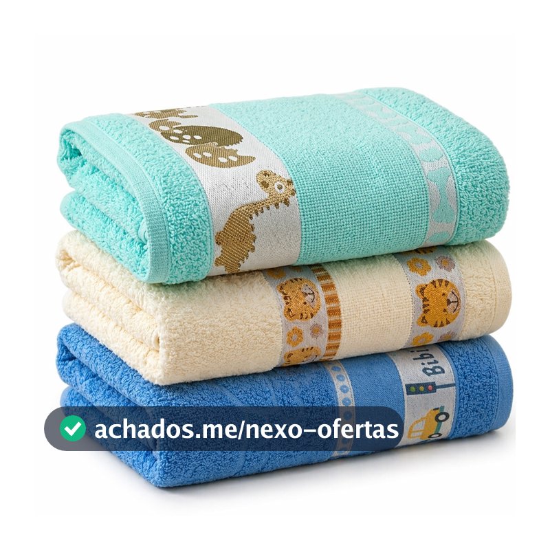 Kit 3 Toalha Banho Bebe Infantil Algodão Macia Enxoval Bebê Para Bordar Nome Presente Cha Bebe