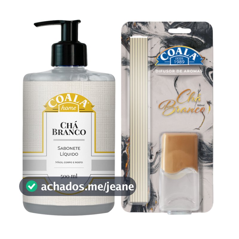 Kit Coala Chá Branco 2 itens Difusor e Sabonete Cheiro Lar Banheiro Casa