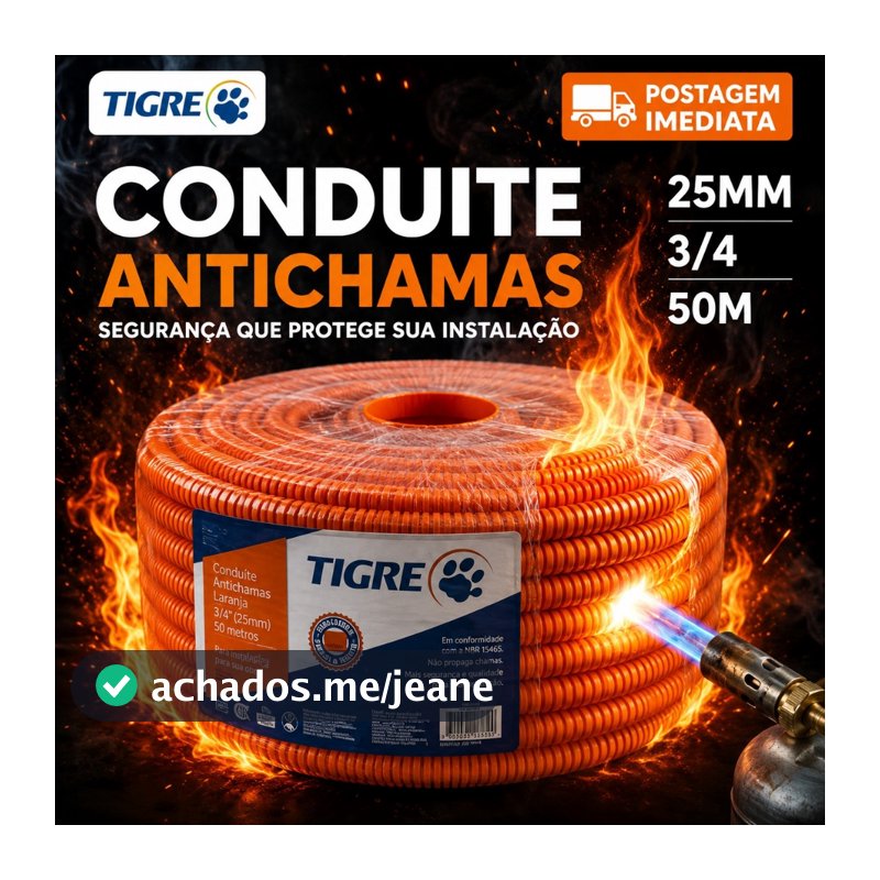 Conduite 3/4 X 50m Eletroduto Tigre Original Rolo Mangueira Corrugada