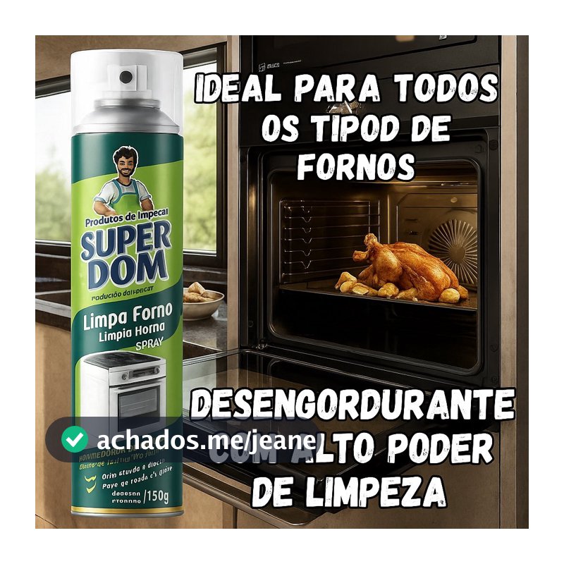 Limpa Forno Spray Dom Line 250ml Super Desengordurante de Forno