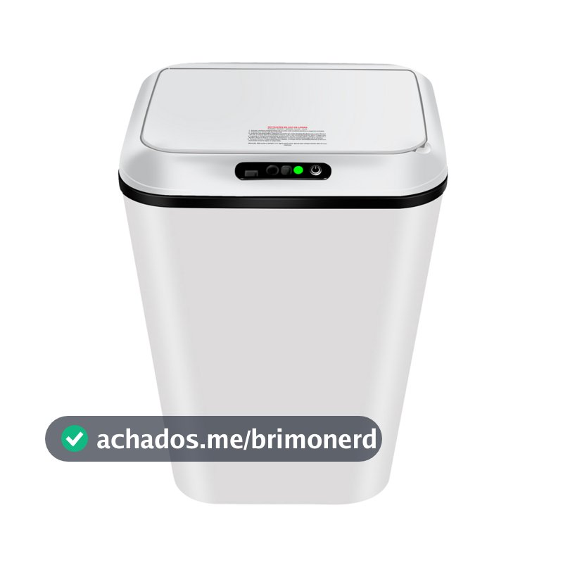 Lixeira Sensor Automática Inteligente de Banheiro Cozinha Escritório Capacidade 16 Litros