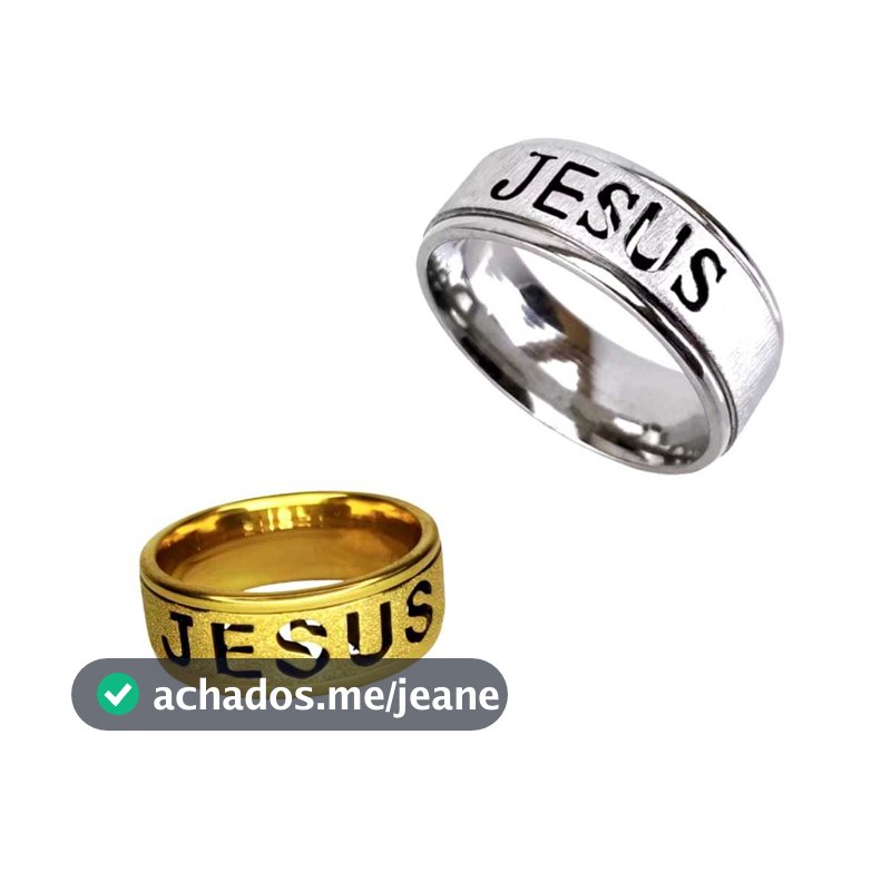 Anel Jesus Vazado Original Antialérgico Aço Inox Grosso Cristão Evangélico Aliança Brilhante