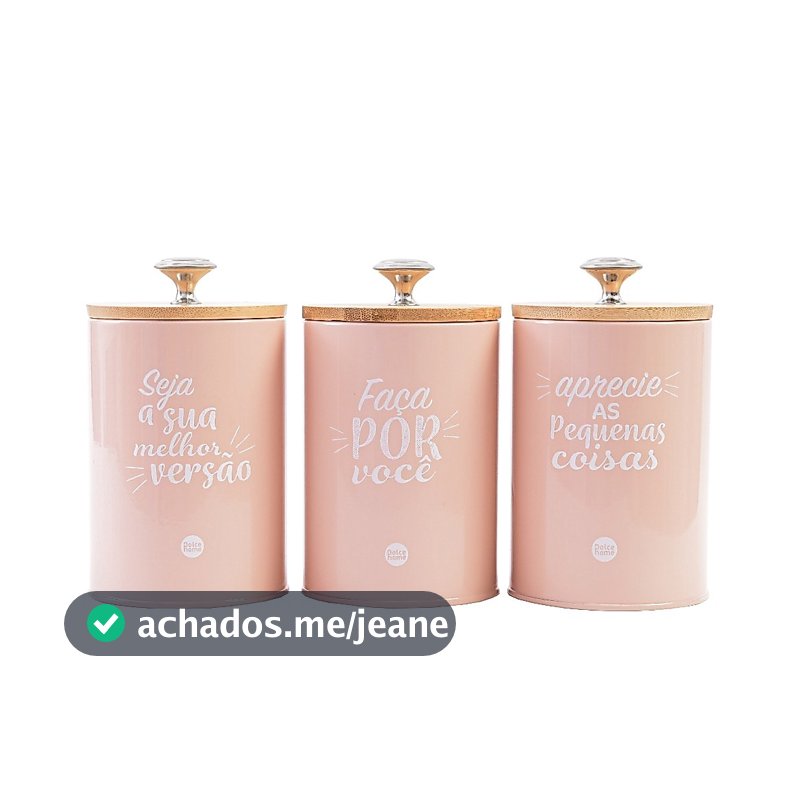 Kit 3 Potes de Metal com Tampa – Organizador Hermético para Café, Açúcar, Chá