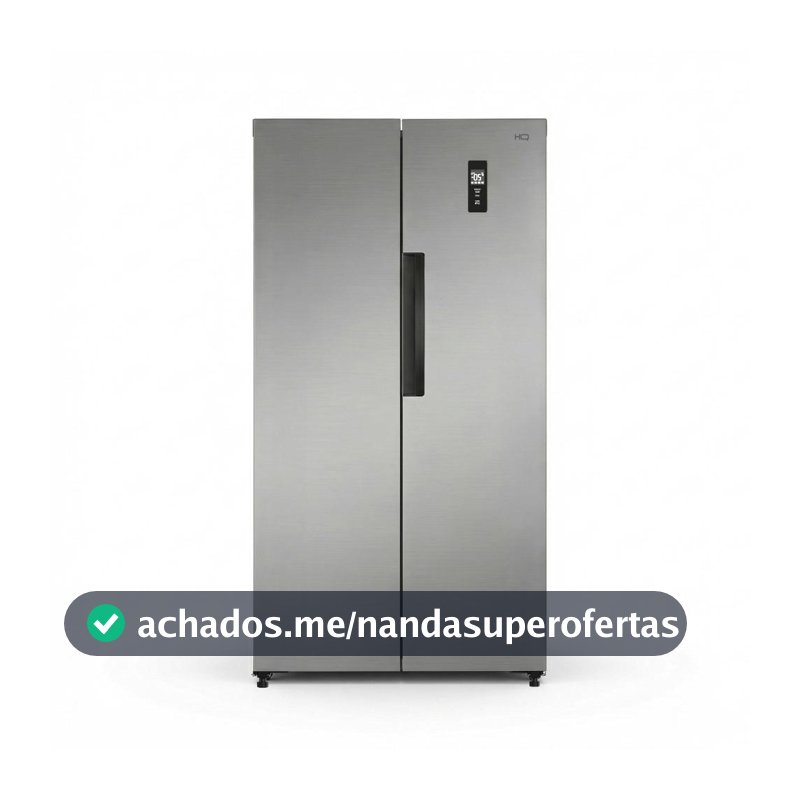 Geladeira Refrigerador HQ Frost Free Side By Side 460 Litros Inox HQ-460SBSFF